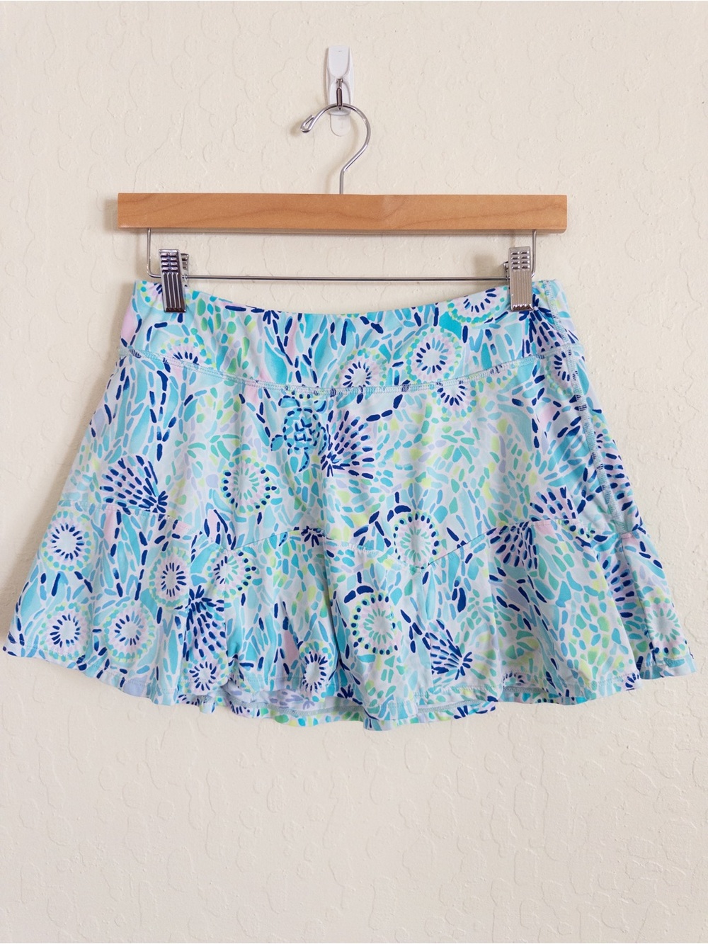 Lilly Pulitzer Luxletic Corinne Golf Mini Skort Skirt Small Blue Preppy UPF 50+